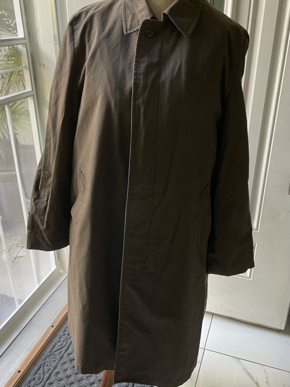 London Fog Dark Brown Single-Breasted Trench Coat